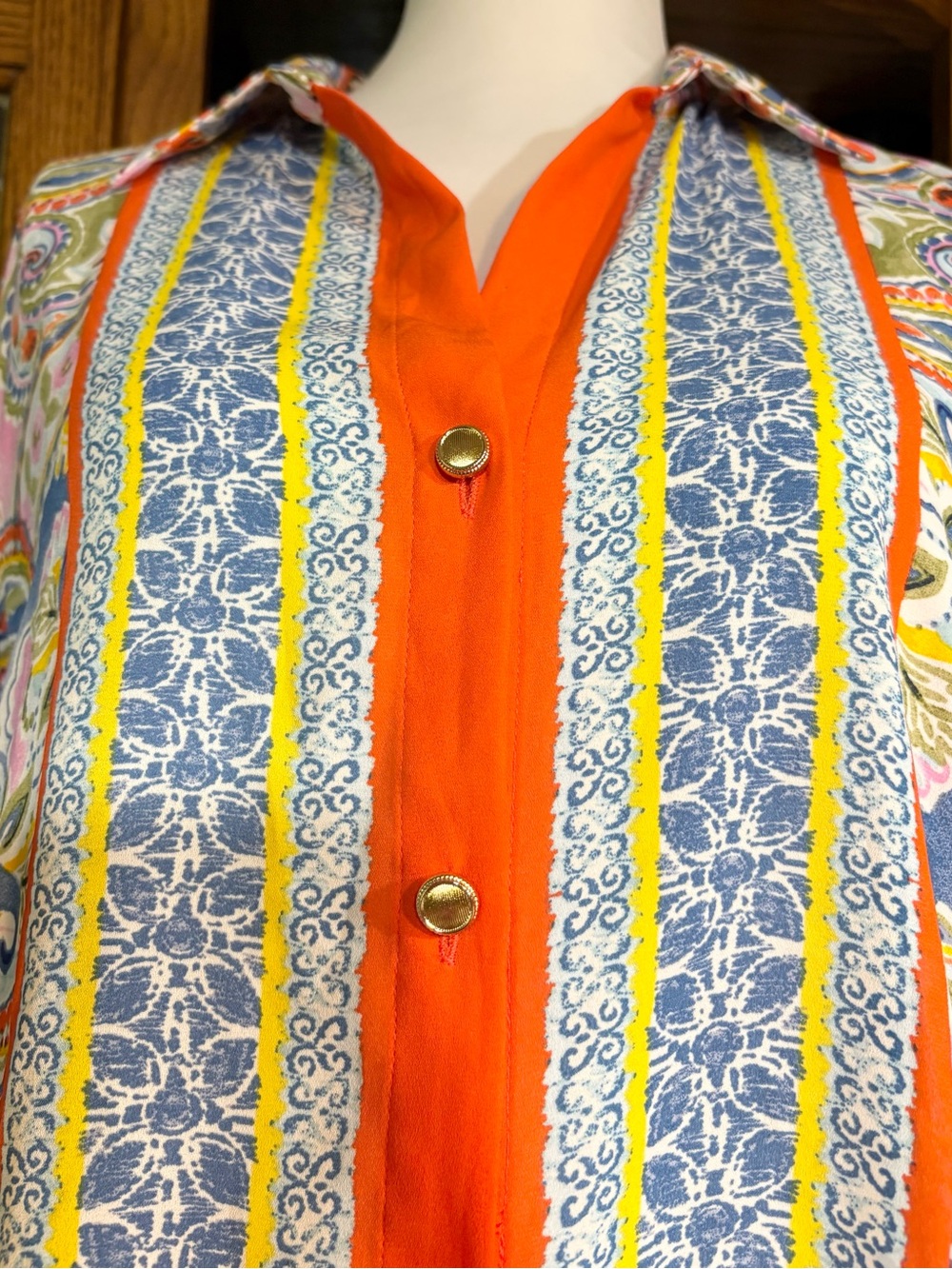 a Floral & Ivy Multicolor Paisley Print Tie-Waist Blouse small - Picture 9 of 14